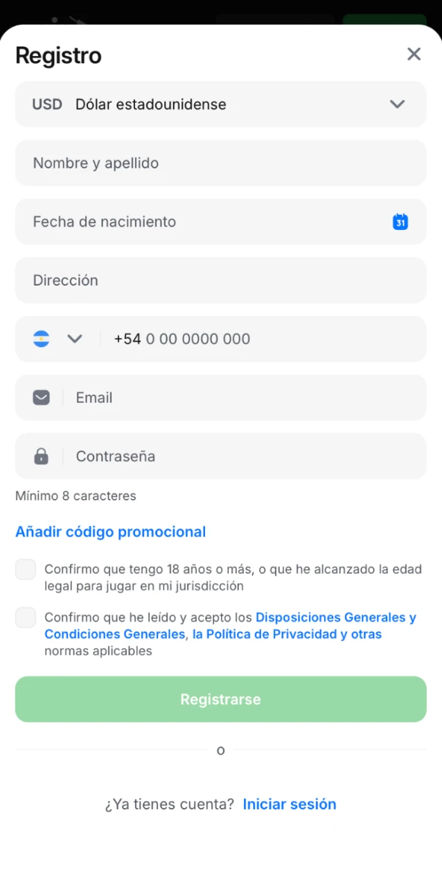 Pantalla de perfil y métodos de pago en la app 1win para gestionar depósitos y retiros.