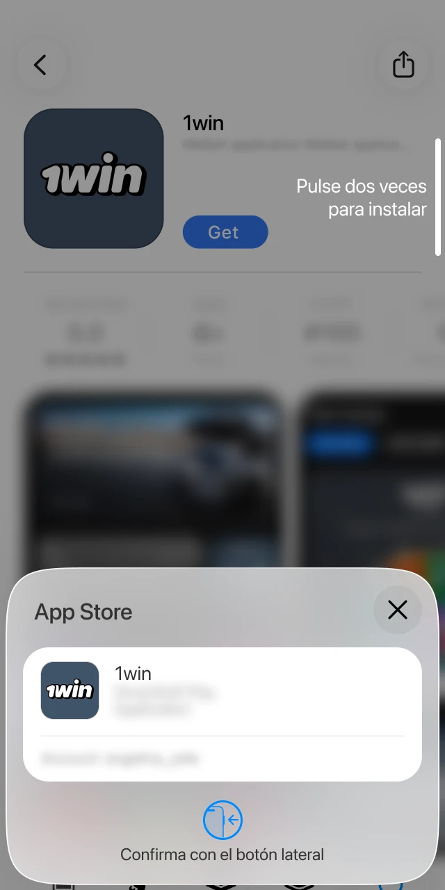 Confirmá la descarga con Face ID, Touch ID o la contraseña de tu ID de Apple para 1win.